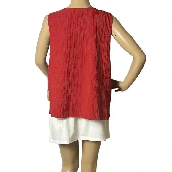 HABITAT. XL. Red tank top,textured,scoop neck,summer,coastal,festival,casual - Picture 3 of 13